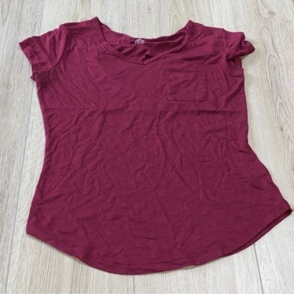 SO Red maroon short sleeve shirt top